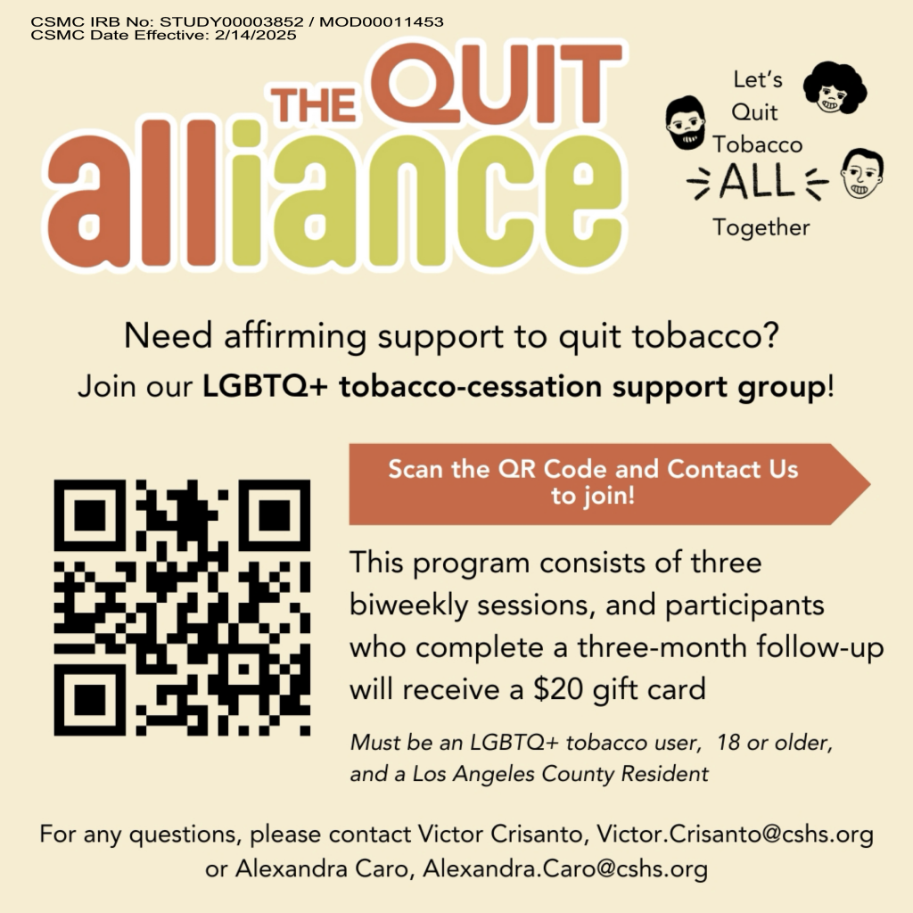 Join our LGBTQ+ tobacco-cessation support group!